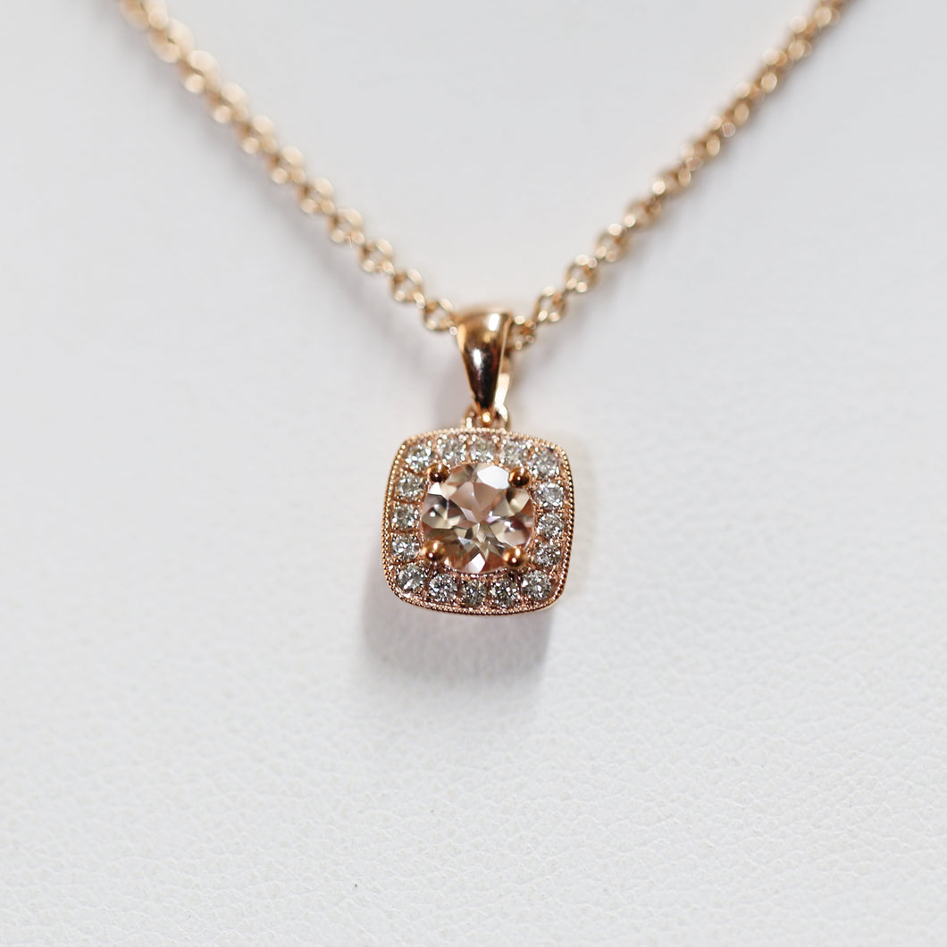 Rose Gold and Morganite Pendant
