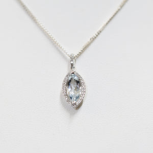 White Gold and Aquamarine Pendant