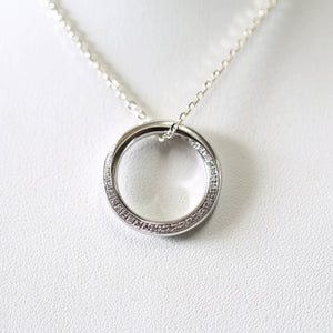 White Gold and Diamond Circle Pendant
