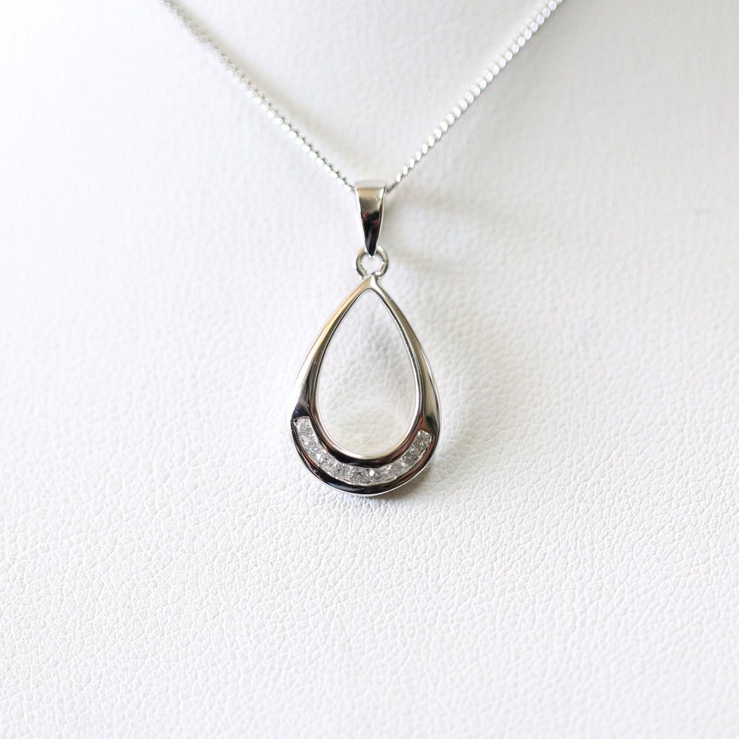 White gold new arrivals teardrop pendant