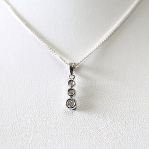 White Gold Triple Bezel Diamond Pendant