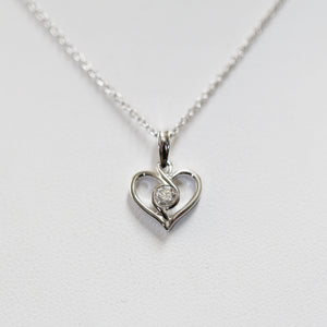 White Gold Diamond set Heart Pendant