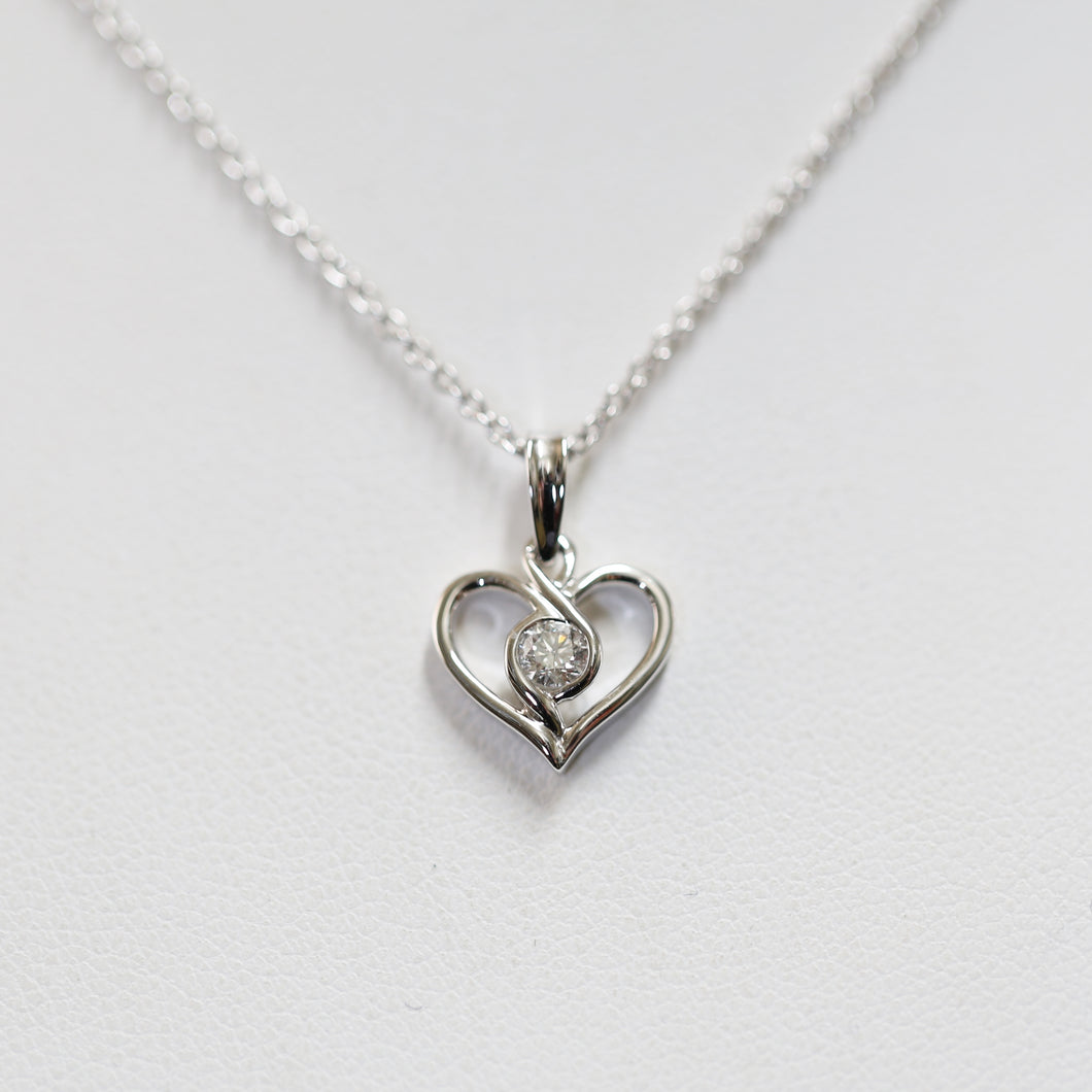 White Gold Diamond set Heart Pendant