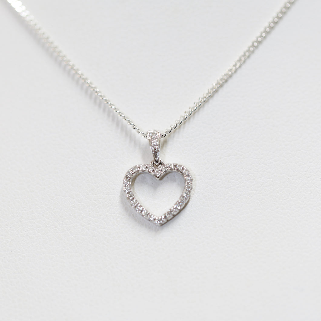 White Gold Diamond set Heart