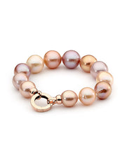 Load image into Gallery viewer, Natural Pink Edison Pearl Bracelet with Rose Gold Clasp
