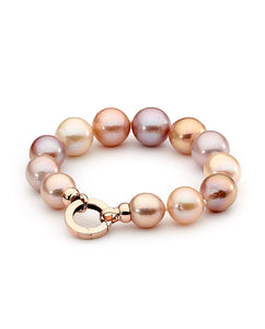 Natural Pink Edison Pearl Bracelet with Rose Gold Clasp