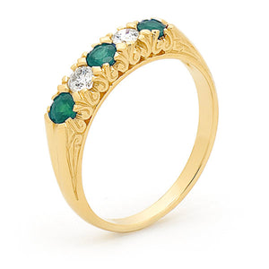 Emerald and Diamond Ring