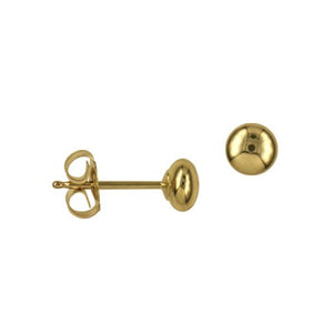 4mm Yellow Gold Button Studs