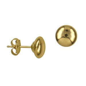 6mm Yellow Gold Button Studs