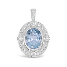 Load image into Gallery viewer, Large Aquamarine and Diamond Pendant
