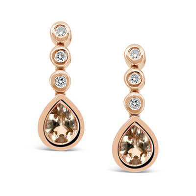 Rose Gold and Morganite Drop Earrings
