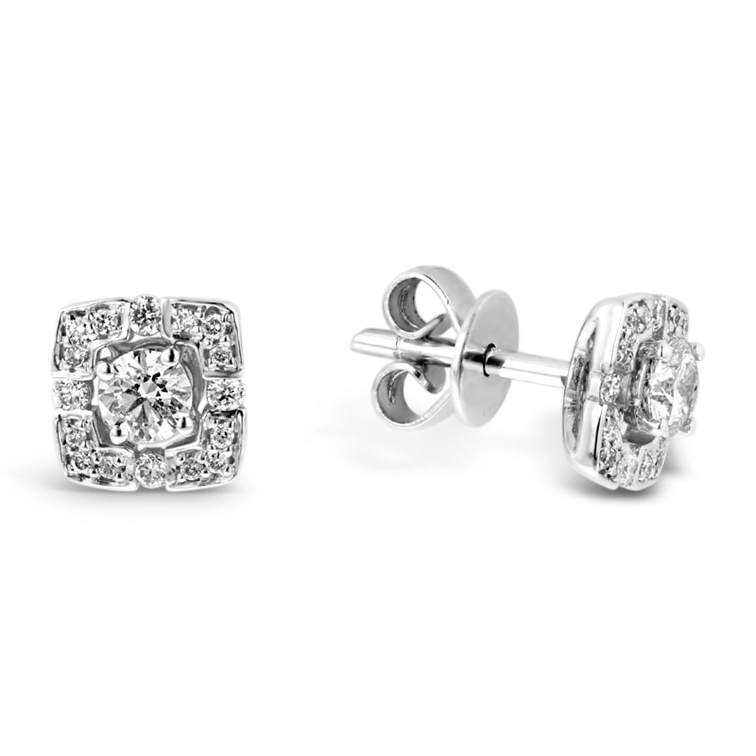 Diamond Studs with Removable Cushion Shaped Halo's