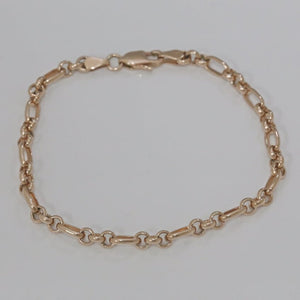 9ct Rose Gold Elongated Oval Link Bracelet