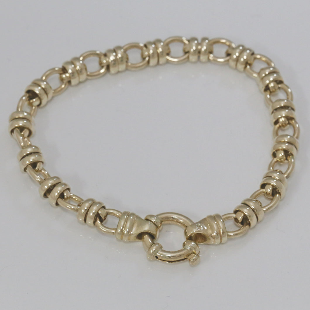 9ct Yellow Gold Roller Style Link Bracelet