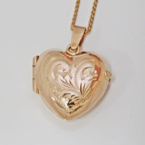 Handmade 9ct Rose Gold Heart Locket (Medium)