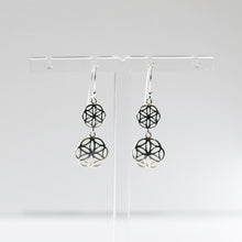 Load image into Gallery viewer, Double Flower Drop Earrings
