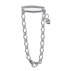 Figaro Link Bracelet with Heart Charm