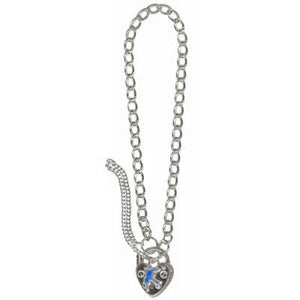 Curb Link Padlock Bracelet with Bluebird