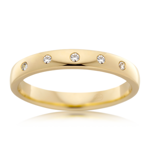 Hammer Set Diamond Ring