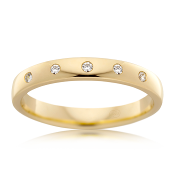 Hammer Set Diamond Ring