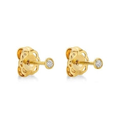 Bezel Set Diamond Earrings