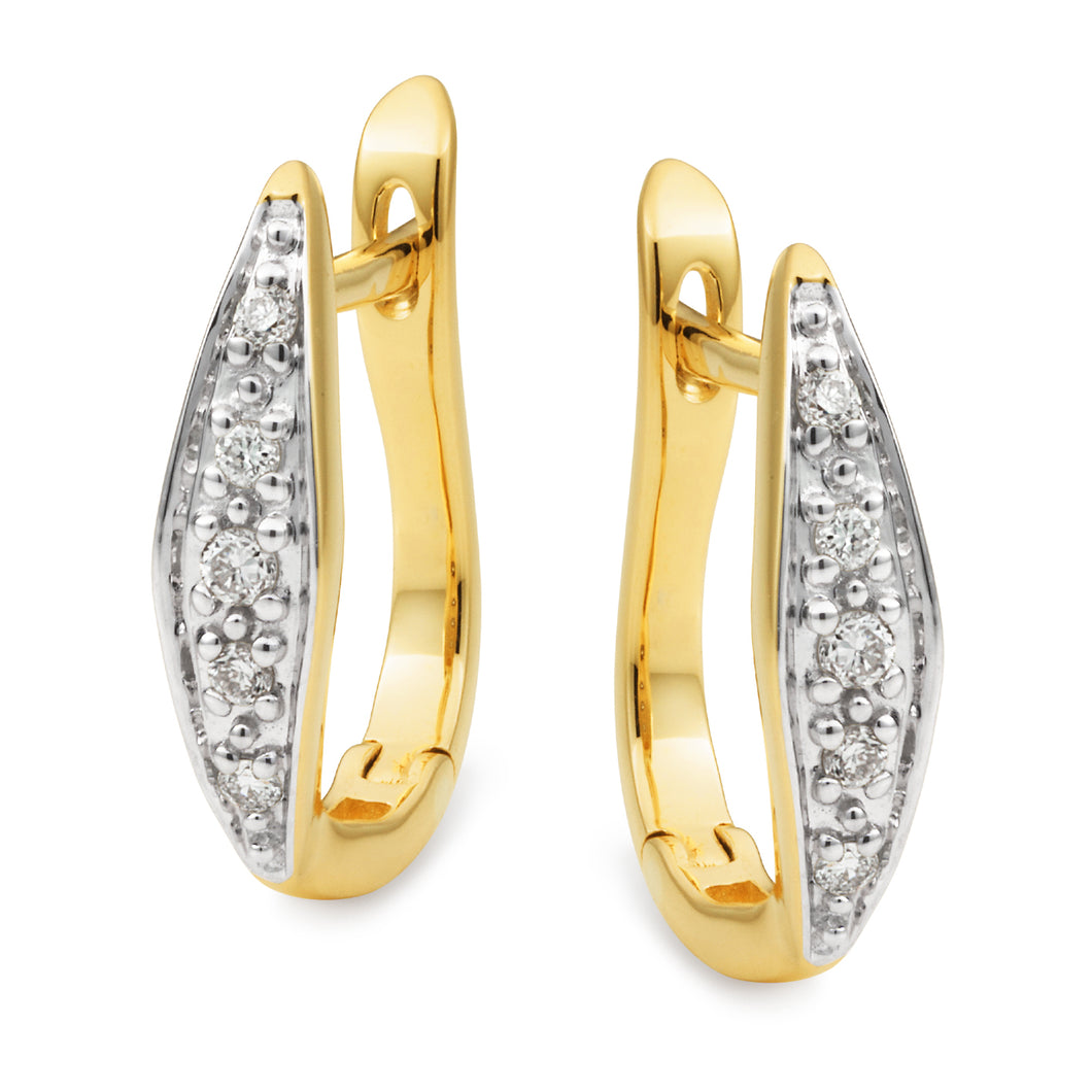 Yellow Gold Diamond Set Huggies