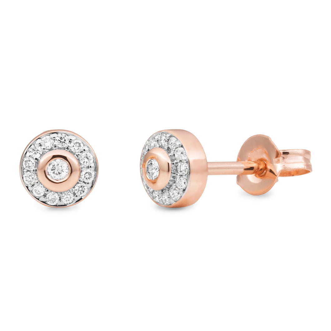 Rose Gold Halo Earrings