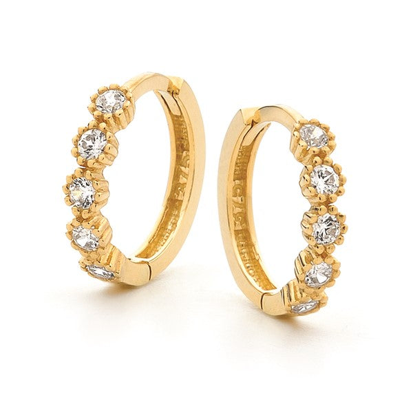 9ct Yellow Gold Mini 'Posie' Hoops