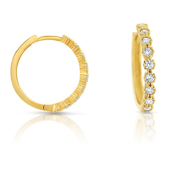 9ct Yellow Gold 'Posie' Hoops