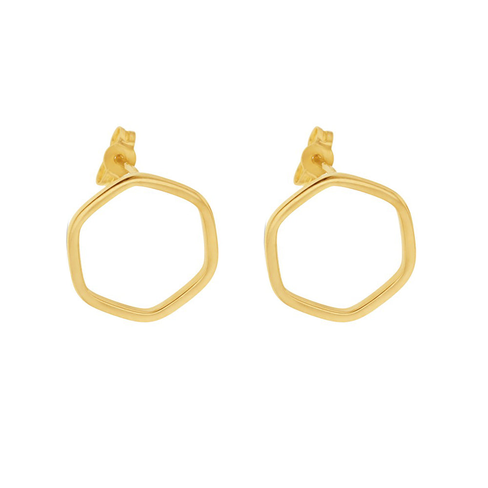 Open Form Hexagon Studs