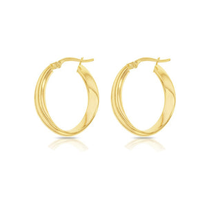 Large Yellow Gold Wave Hoops