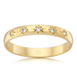 Yellow Gold Star Set Diamond Ring