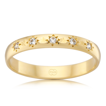 Yellow Gold Star Set Diamond Ring