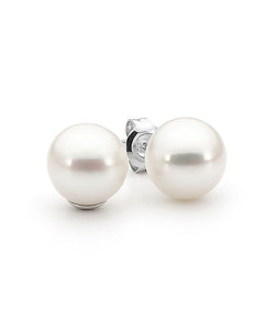 Sterling Silver 10mm Round Freshwater Pearl Earrings
