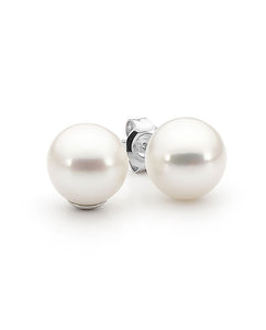 Sterling Silver 8mm Round Freshwater Pearl Earrings